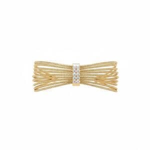Anne Klein Gold Tone Multi Row Crystal Cuff Bracelet